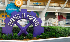 The entrance sign at the Carousel of Progress attraction located at the Magic Kingdom theme park.